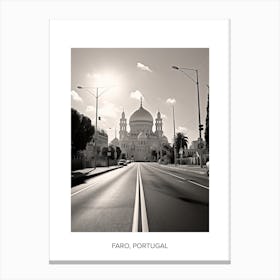 Poster Of Haifa, Israel, Photography In Black And White 2 Canvas Print