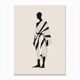 Silhouette Of African Man Canvas Print