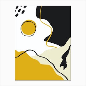Aesthetic Gold Abstract Yellow Shapes Canvas Print