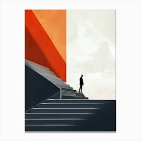 Man On Stairs Canvas Print
