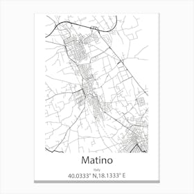 Matino,Italy Minimalist Map Canvas Print