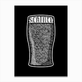 Pint typography- Slainté Canvas Print