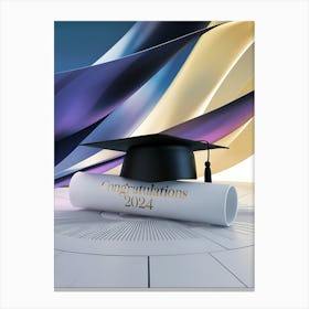 Graduation Cap And Diploma Canvas Print