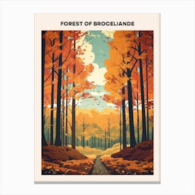 Forest Of Broceliande Midcentury Travel Poster Canvas Print