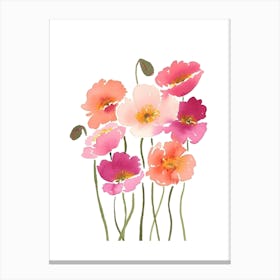 Watercolor Poppies 5 Canvas Print