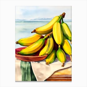 Banana Italian Watercolour fruit Canvas Print