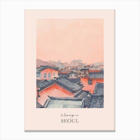 Mornings In Seoul Rooftops Morning Skyline 1 Canvas Print