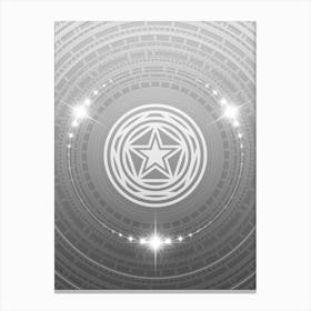 Geometric Glyph in White and Silver with Sparkle Array n.0241 Canvas Print