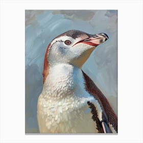 Adlie Penguin Dunedin Taiaroa Head Oil Painting 2 Canvas Print