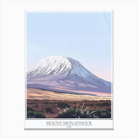 Mount Monadnock Usa Color Line Drawing 4 Poster Canvas Print