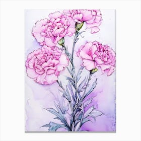 Pink Carnations Canvas Print