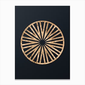 Abstract Geometric Gold Glyph on Dark Teal n.0083 Canvas Print
