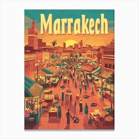 Aihrgdesign A Classic 1960s Travel Poster For Marrakech 2 Canvas Print