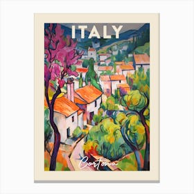 Cortona Italy 4 Fauvist Painting  Travel Poster Canvas Print