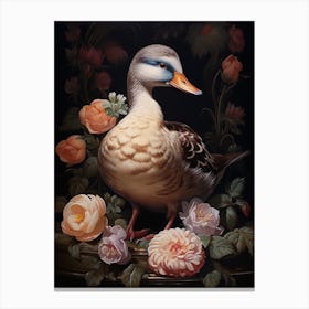 Floral Ornamental Duck Canvas Print