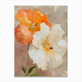 Orange And White Flowers Canvas Print