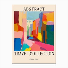 Abstract Travel Collection Poster Madrid Spain 1 Canvas Print
