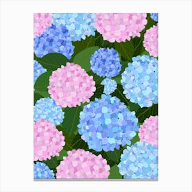 Hydrangeas Pink And Blue Canvas Print