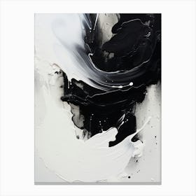 Black And White Flow Asbtract Painting 0 Canvas Print