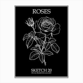 Roses Sketch 20 Poster Inverted Canvas Print