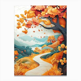 Beautiful Landscape Paper Craft Style 11 Canvas Print