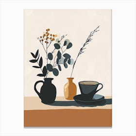 Coffee And Flowers, Hygge Canvas Print