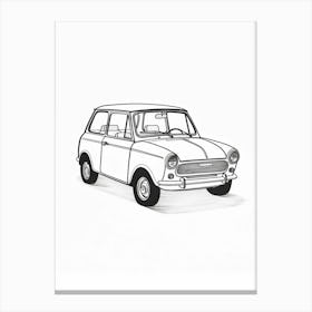 Mini Cooper Line Drawing 19 Canvas Print