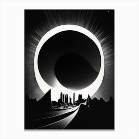 Solar Eclipse Noir Comic Space Canvas Print