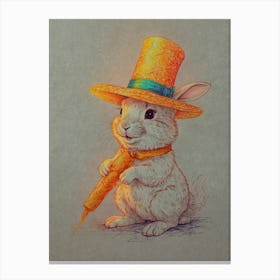 Rabbit In Hat Canvas Print