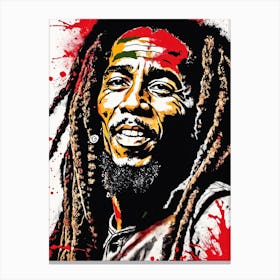 Bob Marley Portrait Ink Painting (8) Canvas Print