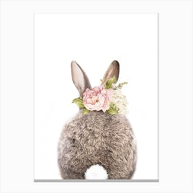 Peekaboo Floral Bunny Tail Canvas Print