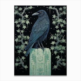Ohara Koson Inspired Bird Painting Crow 3 Canvas Print