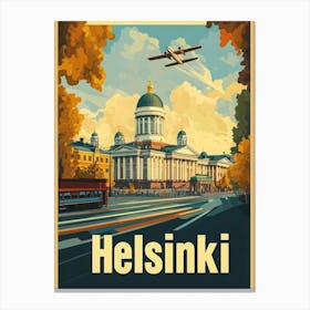 Aihrgdesign A Vintage Travel Poster Of Helsinki 3 Canvas Print