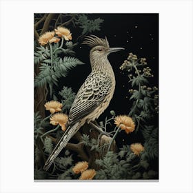 Dark And Moody Botanical Roadrunner 1 Canvas Print