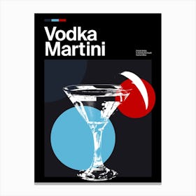 Mid Century Dark Vodka Martini Cocktail Canvas Print
