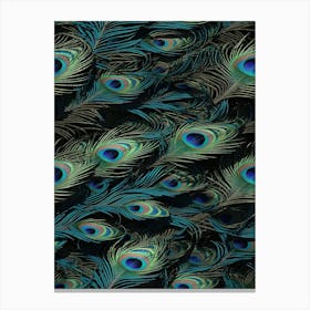 Peacock Feathers Feathers Pattern Seamless Pattern Canvas Print