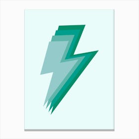 Green Lightning Bolts Canvas Print