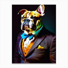 Bulldog In A Suit 1 - Daguerreotype  Canvas Print