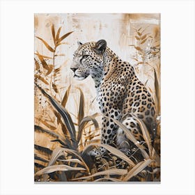Floral Ornamental Leopard 2 Canvas Print