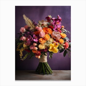 Fr 1001 Vermeer Inspired Bouquet Of Vibrant Exotic 11x14 Canvas Print