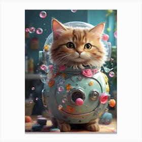 Cat In Spacesuit Canvas Print