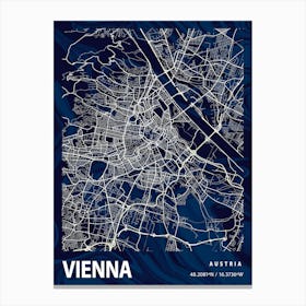 Vienna Crocus Marble Map Canvas Print