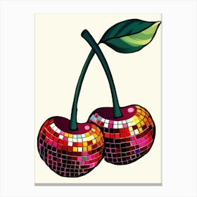 Cherries With Disco Balls Canvas Print