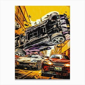 Crash Racing Car Canvas Print