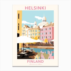Helsinki, Finland, Flat Pastels Tones Illustration 2 Poster Canvas Print