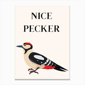 Nice Pecker Funny Bird Bathroom Print Canvas Print