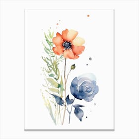 Watercolor Flowers Canvas Print