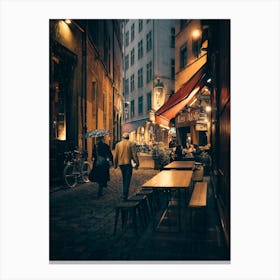 Lovers In The Streets Of Lyon France Canvas Print