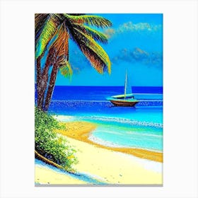 Diani Beach Kenya Pointillism Style Tropical Destination Canvas Print