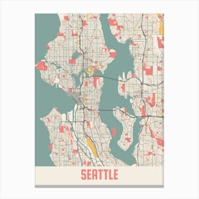 Seattle Map Poster Canvas Print